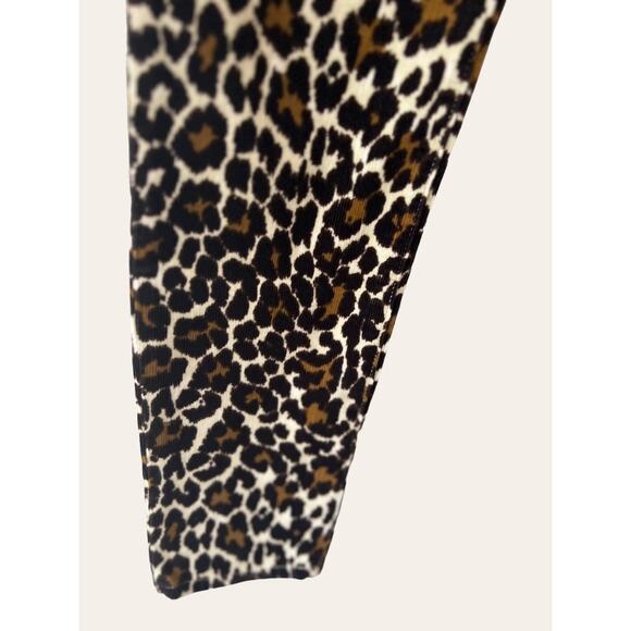 J.Crew Leopard Animal Print High Waist Corduroy Skinny Pants Size 27 - Picture 2 of 8